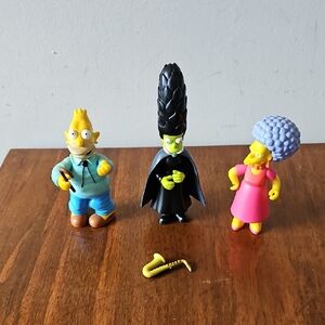 Vintage Y2K Playmates Toys Simpsons Characters Witch Marge, Patty, Grampa, Sax